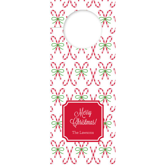 Candy Canes Wine Tags